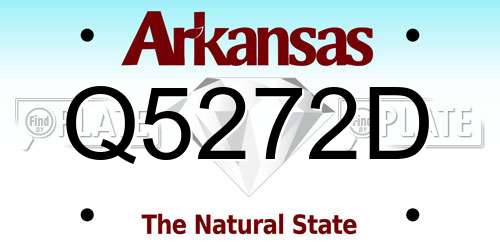 Q5272D Arkansas License Plate