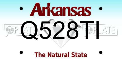 Q528TI Arkansas License Plate