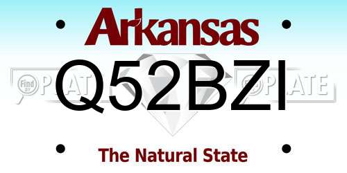 Q52BZI Arkansas License Plate