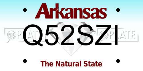 Q52SZI Arkansas License Plate