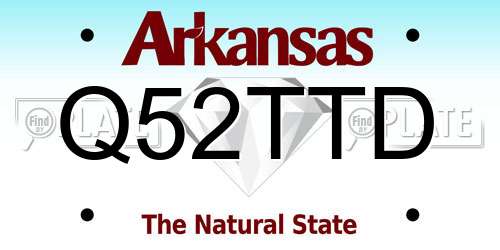 Q52TTD Arkansas License Plate