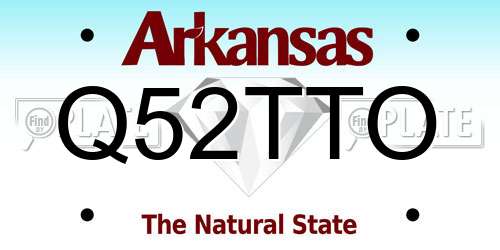 Q52TTO Arkansas License Plate