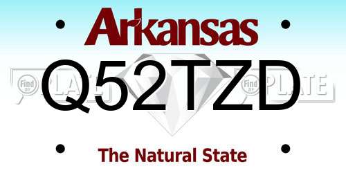 Q52TZD Arkansas License Plate