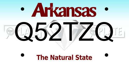 Q52TZQ Arkansas License Plate