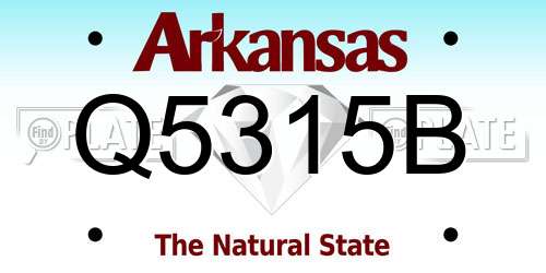 Q5315B Arkansas License Plate