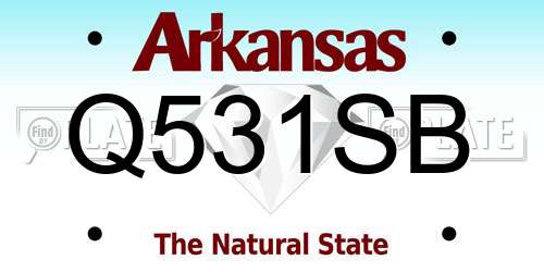 Q531SB Arkansas License Plate
