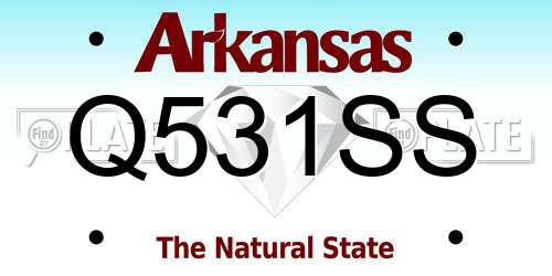 Q531SS Arkansas License Plate