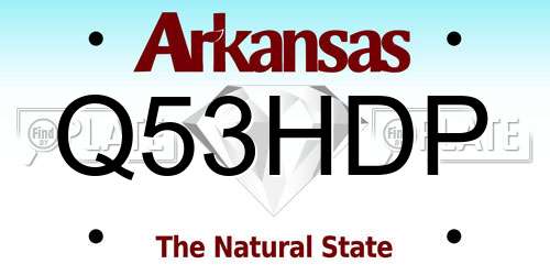 Q53HDP Arkansas License Plate