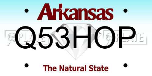 Q53HOP Arkansas License Plate