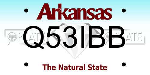 Q53IBB Arkansas License Plate