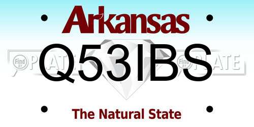Q53IBS Arkansas License Plate