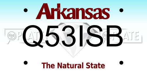 Q53ISB Arkansas License Plate