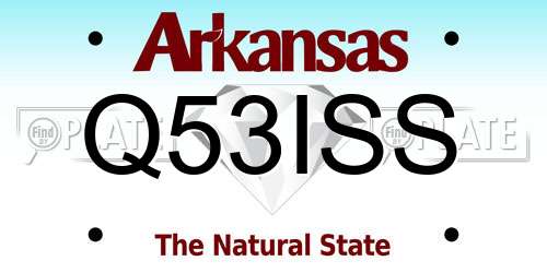 Q53ISS Arkansas License Plate