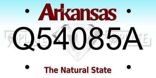 Q54085A Arkansas License Plate