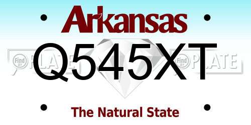 Q545XT Arkansas License Plate