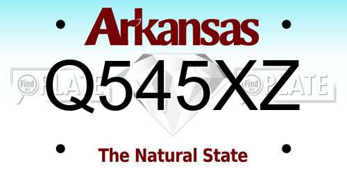 Q545XZ Arkansas License Plate