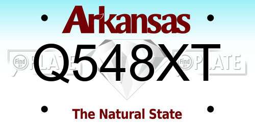 Q548XT Arkansas License Plate