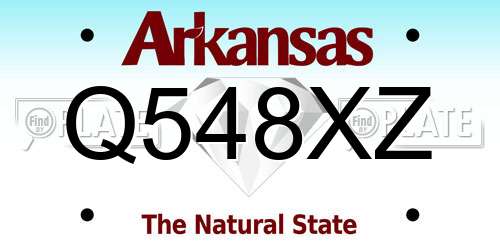 Q548XZ Arkansas License Plate