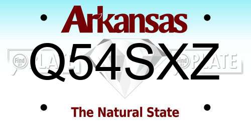Q54SXZ Arkansas License Plate