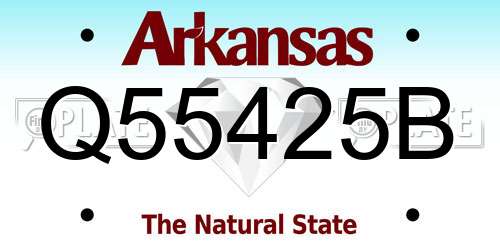 Q55425B Arkansas License Plate