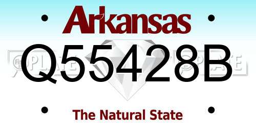Q55428B Arkansas License Plate