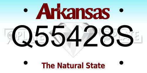 Q55428S Arkansas License Plate