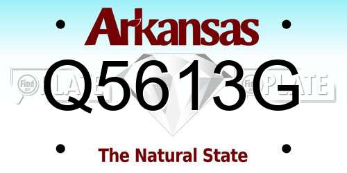 Q5613G Arkansas License Plate