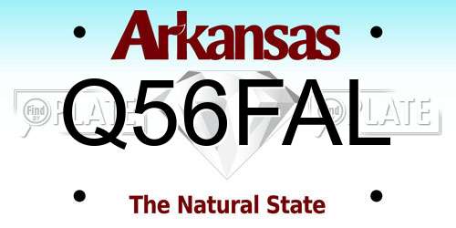 Q56FAL Arkansas License Plate