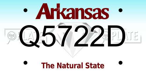 Q5722D Arkansas License Plate