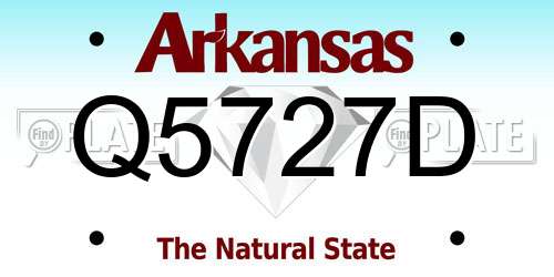Q5727D Arkansas License Plate