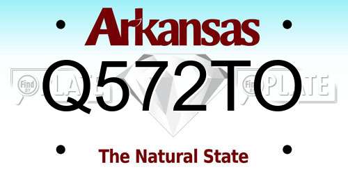 Q572TO Arkansas License Plate