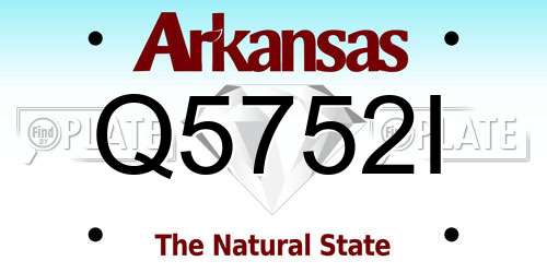 Q5752I Arkansas License Plate