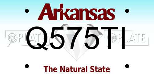 Q575TI Arkansas License Plate