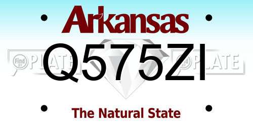 Q575ZI Arkansas License Plate