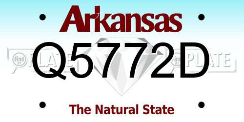 Q5772D Arkansas License Plate