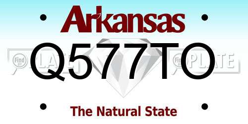 Q577TO Arkansas License Plate