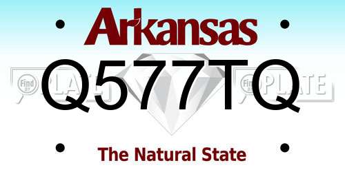 Q577TQ Arkansas License Plate