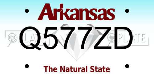 Q577ZD Arkansas License Plate