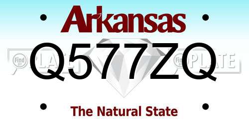 Q577ZQ Arkansas License Plate
