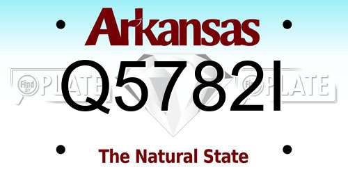Q5782I Arkansas License Plate