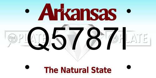 Q5787I Arkansas License Plate