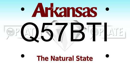 Q57BTI Arkansas License Plate