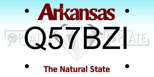 Q57BZI Arkansas License Plate