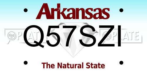 Q57SZI Arkansas License Plate