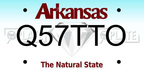 Q57TTO Arkansas License Plate