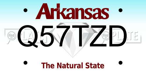Q57TZD Arkansas License Plate