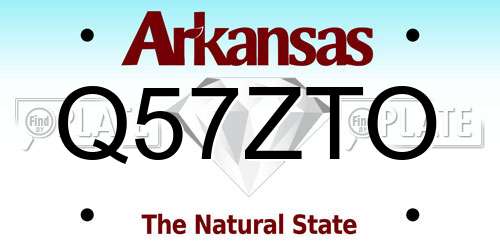 Q57ZTO Arkansas License Plate