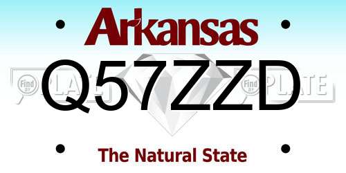 Q57ZZD Arkansas License Plate