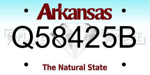 Q58425B Arkansas License Plate