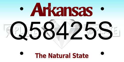 Q58425S Arkansas License Plate